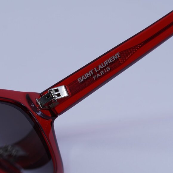 Saint Laurent SL425 005 Sunglasses Red Cat Eye Frame, Black Lenses - Picture 10 of 12